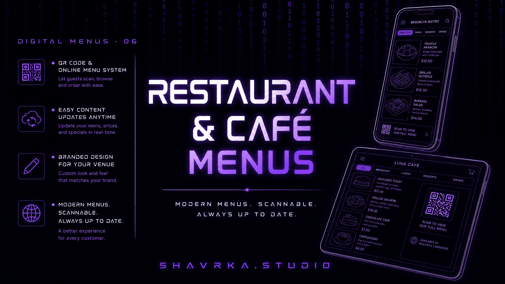Restaurant & Cafe Menus