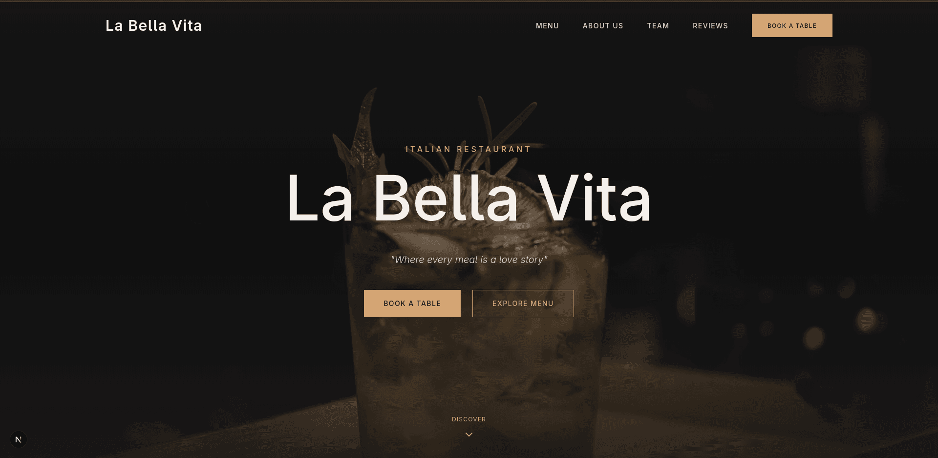 La Bella Vita – Italian Restaurant Website